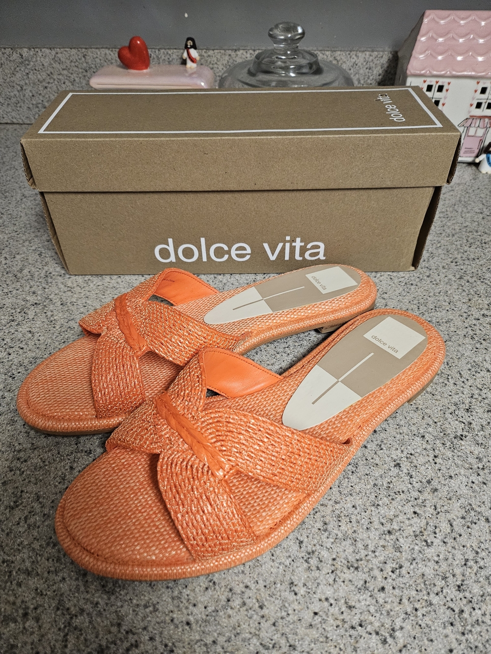 Dolce Vita Women’s Orange Braided Slide Sandals